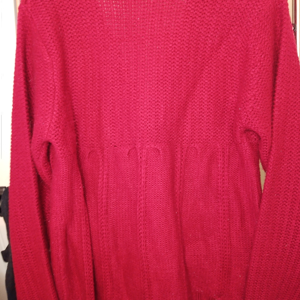 Red single button front cardigan - Picture 7 of 7